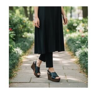 Universal Thread Naomi Wood Wedge Heels  Color: Black Size: 8.5